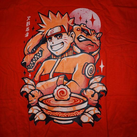 Naruto Ramen Bowl Anime Graphic T-Shirt Red XL NEW Port & Company - Picture 2 of 4
